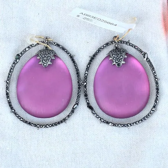 Alexis Bittar | Purple Earrings in Spiked Hoops - Picture 1 of 5